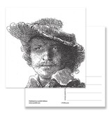 Postcard, Self portrait without Saskia, Rembrandt