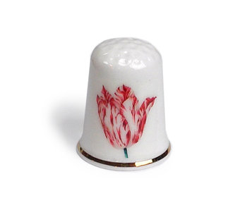 Thimble, Red with white tulip, Marrel