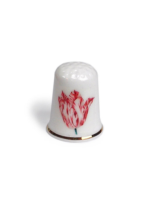 Thimble, Red with white tulip, Marrel