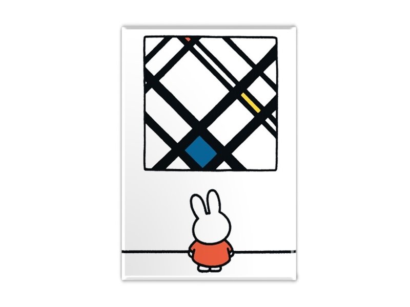 Imán de nevera, Miffy con Mondrian