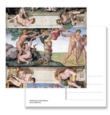 Postcard, Sistine chapel, Adam and Eve, MichealAngelo