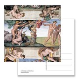 Postkarte, Sixtinische Kapelle, Adam und Eva, Michelangelo