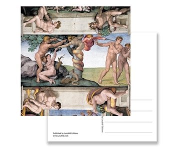 Postkarte, Sixtinische Kapelle, Adam und Eva, Michelangelo