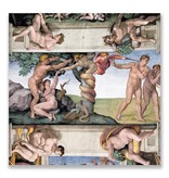 Postcard, Sistine chapel, Adam and Eve, MichealAngelo