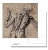 Postcard, Male Nude Seen From the back, Michelangelo,