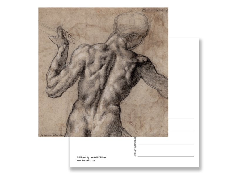 Postkarte, nackter Mann, von hinten gesehen, Michelangeloh