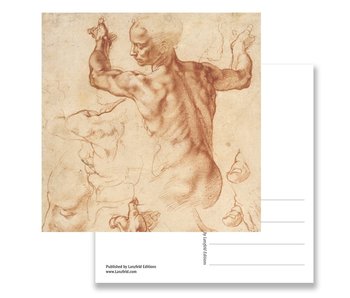 Ansichtkaart, Studies voor de Libische sybille, Michelangelo