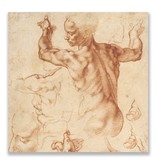 Ansichtkaart, Studies voor de Libische sybille, Michelangelo