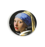 Miroir de poche Large, 80 mm, fille avec une boucle d'oreille en perle, Vermeer