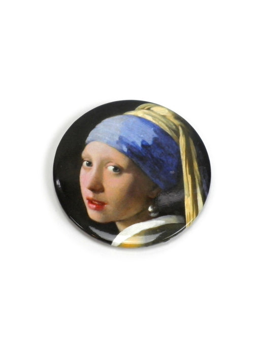 Miroir de poche Large, 80 mm, fille avec une boucle d'oreille en perle, Vermeer