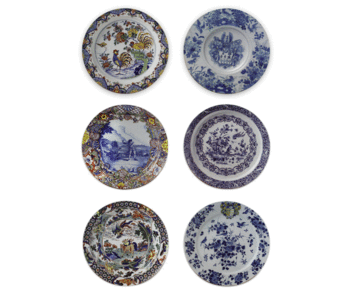 Posavasos, platos de Delft Blue, Rijksmuseum