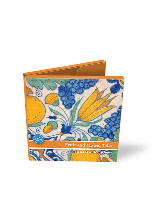 Porte-cartes, carreaux bleu Delft, Fruits et fleurs