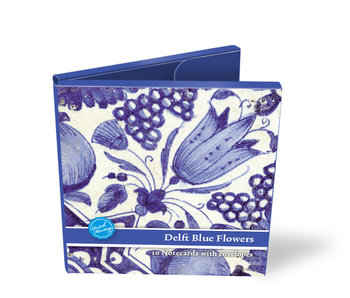 Porte-cartes, Carré, carreaux de fleurs bleues de Delft
