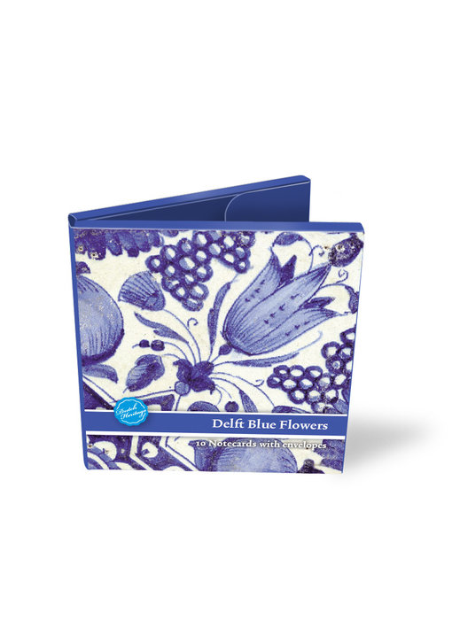 Cartera de tarjeta, cuadrado, azulejos florales azules de Delft