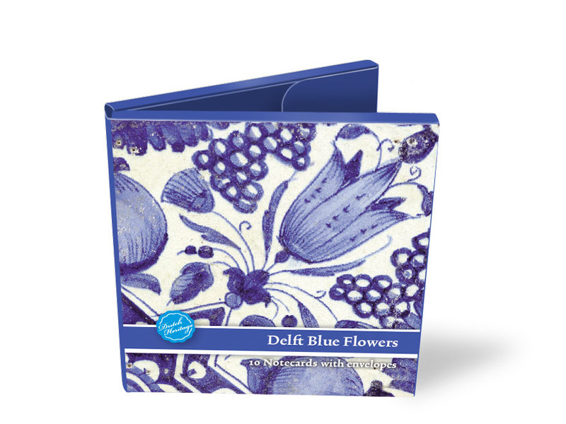 Kaartenmapje, Vierkant, Delfts blauwe bloemen tegels