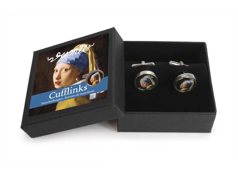 Cufflinks, Round, Girl with a Pearl Earring, J.Vermeer