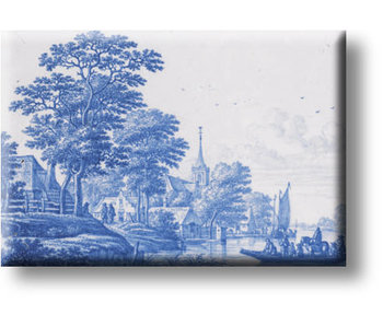 Aimant pour réfrigérateur, Paysage bleu de Delft, Frytom