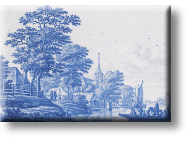 Aimant pour réfrigérateur, Paysage bleu de Delft, Frytom