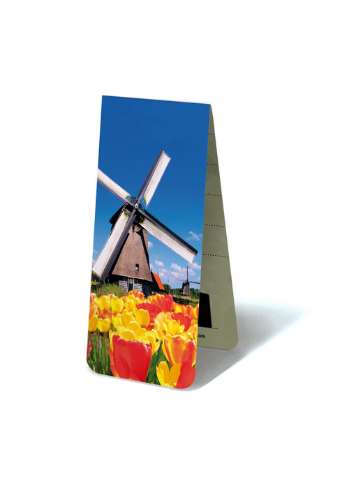 Magnetisches Lesezeichen, Windmühle und Tulpen