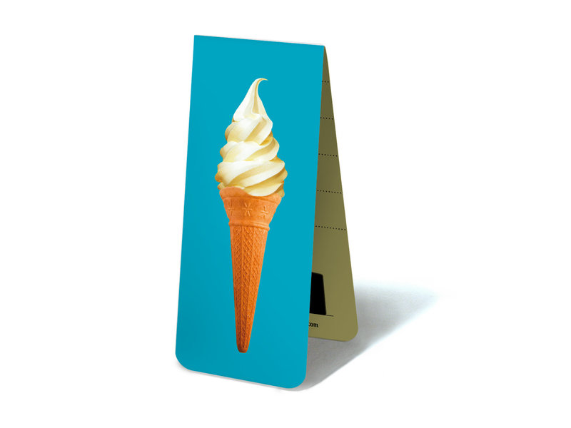 Magnetic Bookmark, Icecream on blue