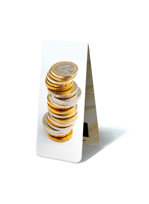 Magnetic Bookmark, Euro coins piled up