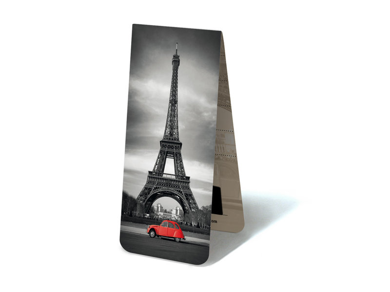 Magnetic Bookmark, Eiffel Tower, with red 2cv