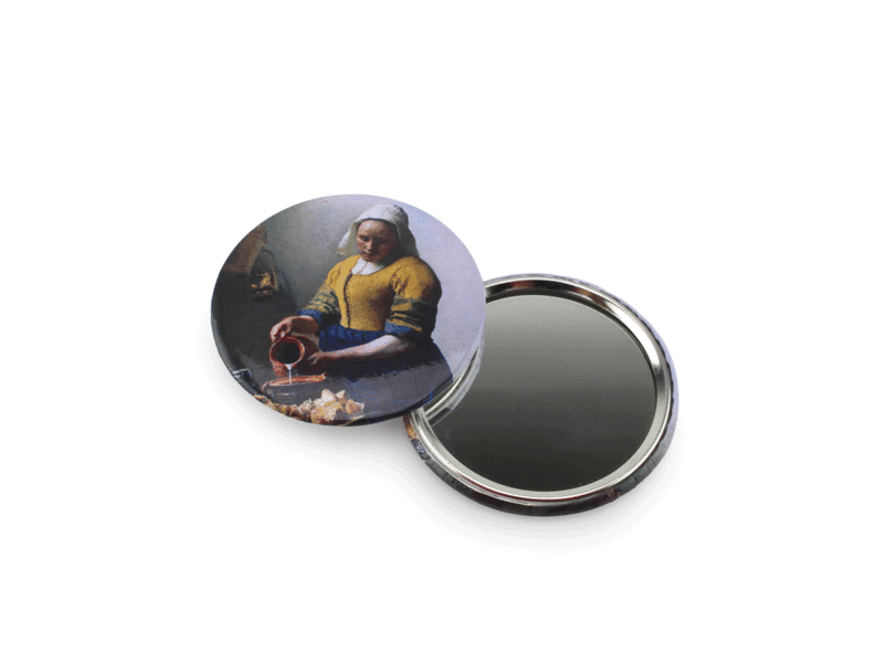 Miroir de poche, Ø 60 mm, laitière, Vermeer