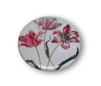 Espejo de bolsillo, pequeño, Ø 60 mm, tres tulipanes, Merian