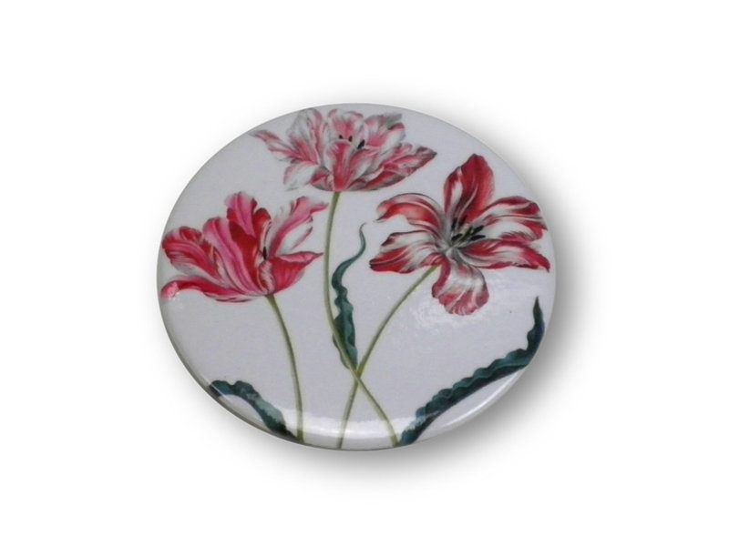 Pocket Mirror, Small,Ø 60 mm,  Three Tulips, Merian