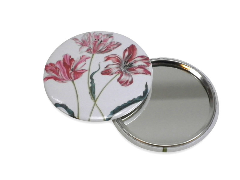 Miroir de poche, petit, Ø 60 mm, trois tulipes, Merian