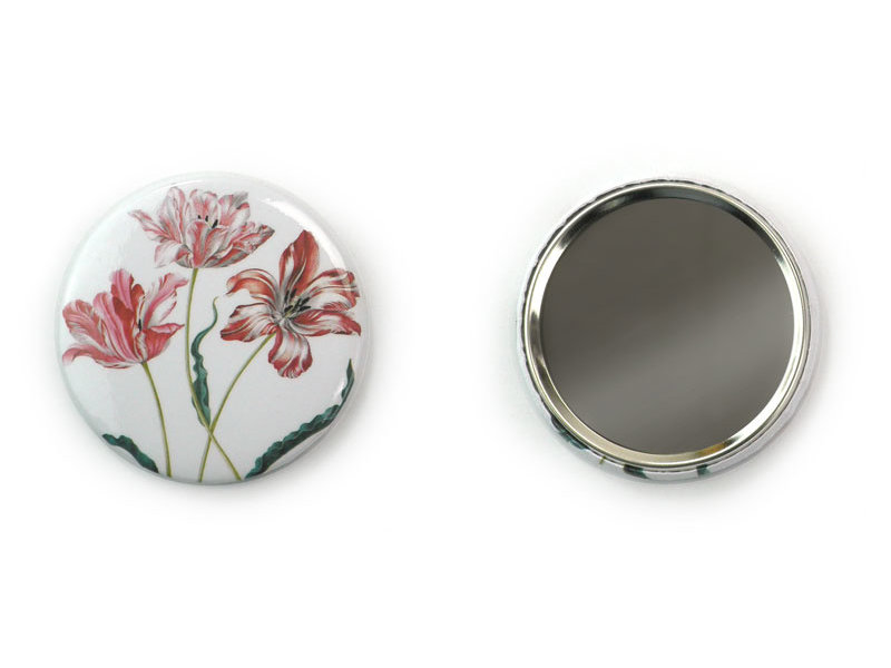 Miroir de poche, petit, Ø 60 mm, trois tulipes, Merian