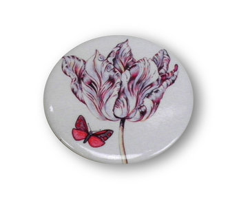 Miroir de poche, Ø 60 mm, Marrel, Tulipe avec papillon