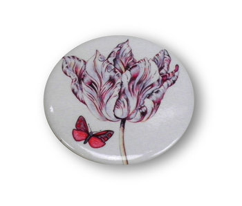Pocket Mirror W, Ø 60 mm, Marrel, Tulip with butterfly