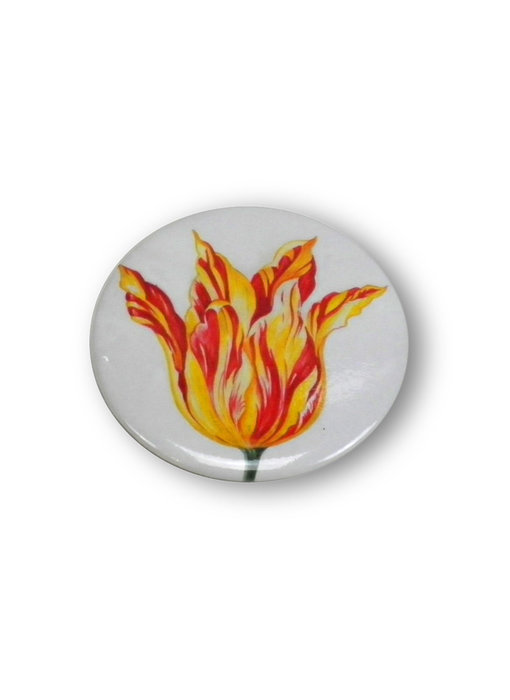 Pocket Mirror,  Ø 60 mm,  Yellow red tulip, Marrel