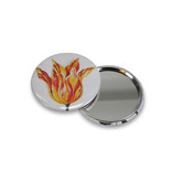 Pocket Mirror, Small, Ø 60 mm,  Yellow red tulip, Marrel