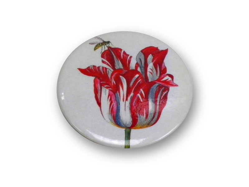 Pocket Mirror , Ø 60 mm, Marrel, Tulip with Bee