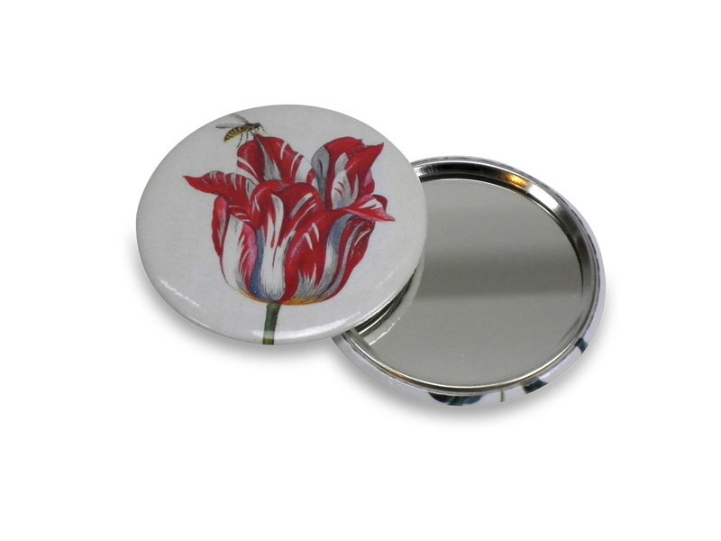 Pocket Mirror , Ø 60 mm, Marrel, Tulip with Bee