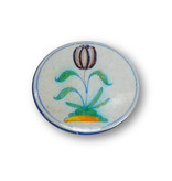 Espejo de bolsillo, Ø 60 mm, tulipán Delft Blue en círculo