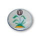 Pocket Mirror W, Ø 60 mm, Delft Blue tulip in circle