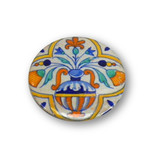 Taschenspiegel, Ø 60 mm, Delfter blaue Vase mit Blumen