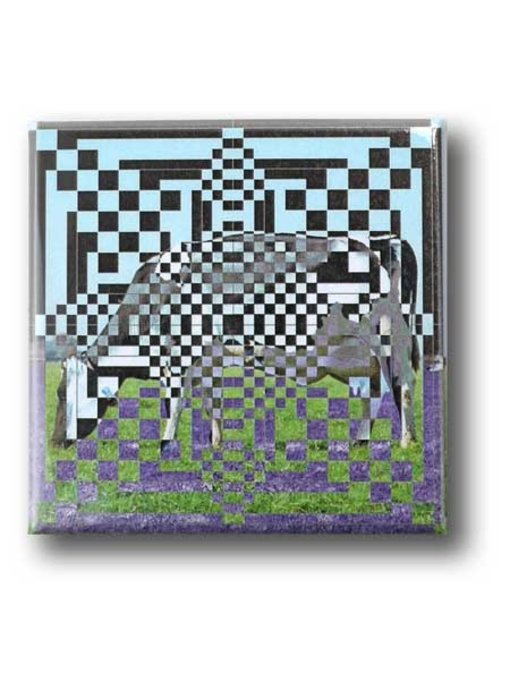 Fridge Magnet, Optical Art OA 18 Cow