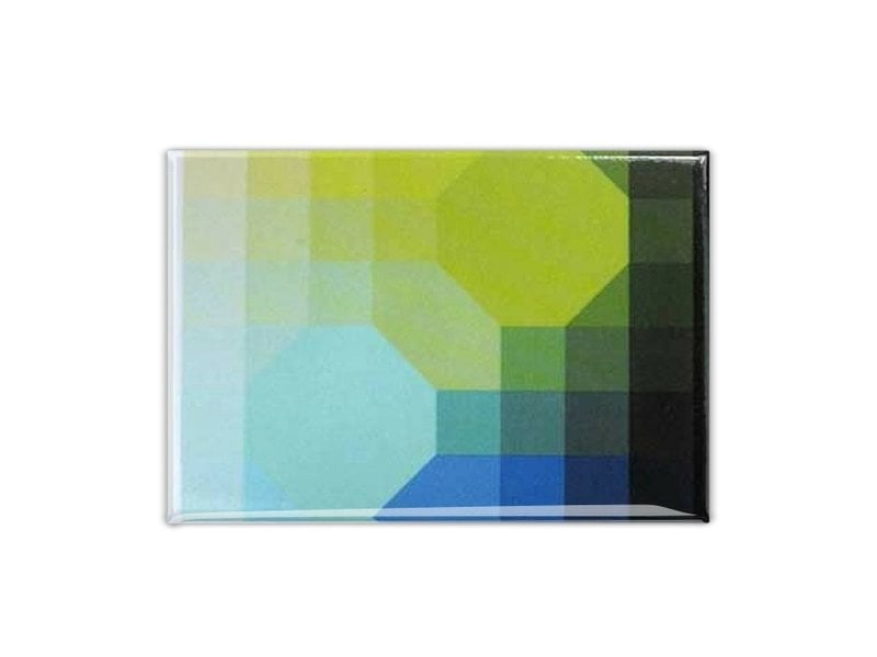 Fridge Magnet, Optical Art Green/Blue