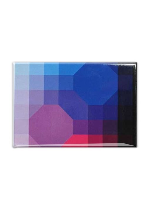 Fridge Magnet, Optical Art Purple/Blue