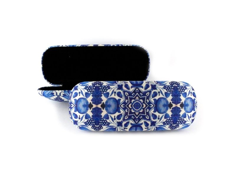 Estuche para gafas, azulejos de tulipán azul de Delft