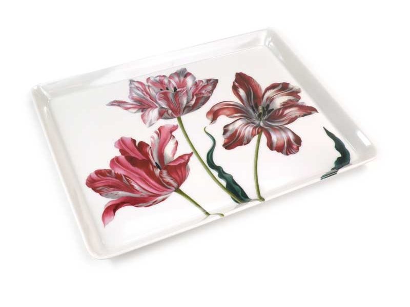 Plateau midi (27 x 20 cm), Trois tulipes, Merian