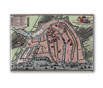 Kühlschrankmagnet, Amsterdam Karte 1585