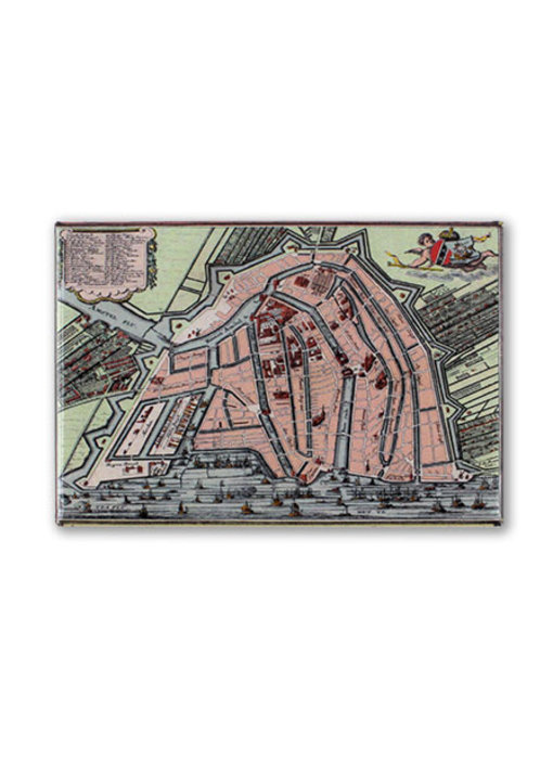 Kühlschrankmagnet, Amsterdam Karte 1585