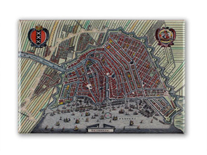 Imán de nevera, Amsterdam mapa 1615