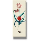 Kühlschrankmagnet, zwei Tulpen und Schmetterling