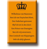 Fridge magnet, Dutch Anthem Wilhelmus van Nassouwe